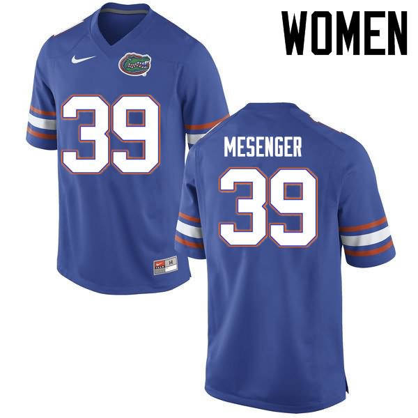 NCAA Florida Gators Jacob Mesenger Women's #39 Nike Blue Stitched Authentic College Football Jersey MCA3064ZD